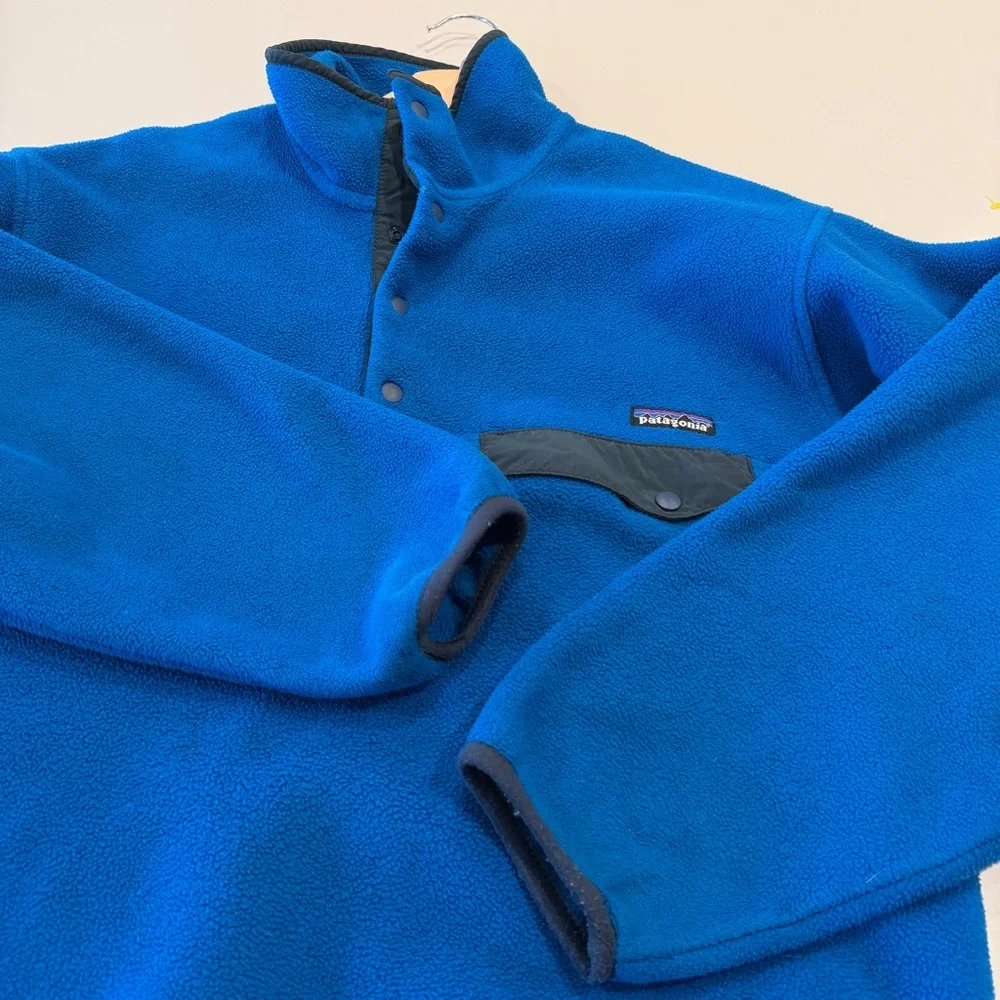 Vintage Patagonia Synchilla Blue Fleece Snap Pullover Size‎ Men’s Medium